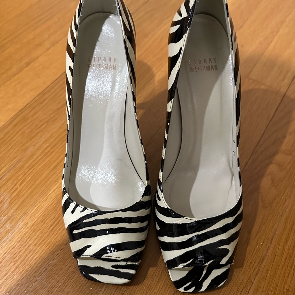 Stuart Weitzman Black and White Zebra Print Women's Shoes, used once or twice